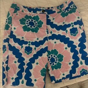 Boden Pink, Blue & Teal Floral Bermuda Shorts